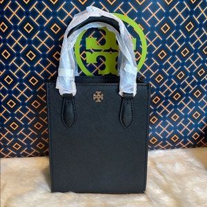 Tory Burch Emerson Mini shopper tote in Black